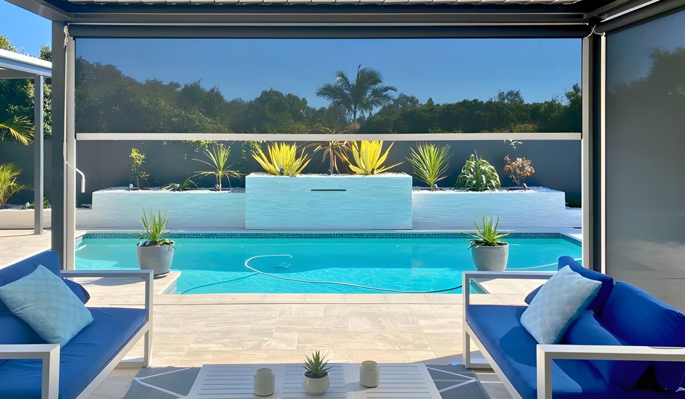 Outdoor blinds installed on a Brisbane home ready for a free in home measure by Horizon Outdoor Blinds